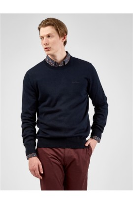 Signature Knitted Crew Neck Jumper Navy 