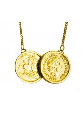 Two Coin Necklace Gold